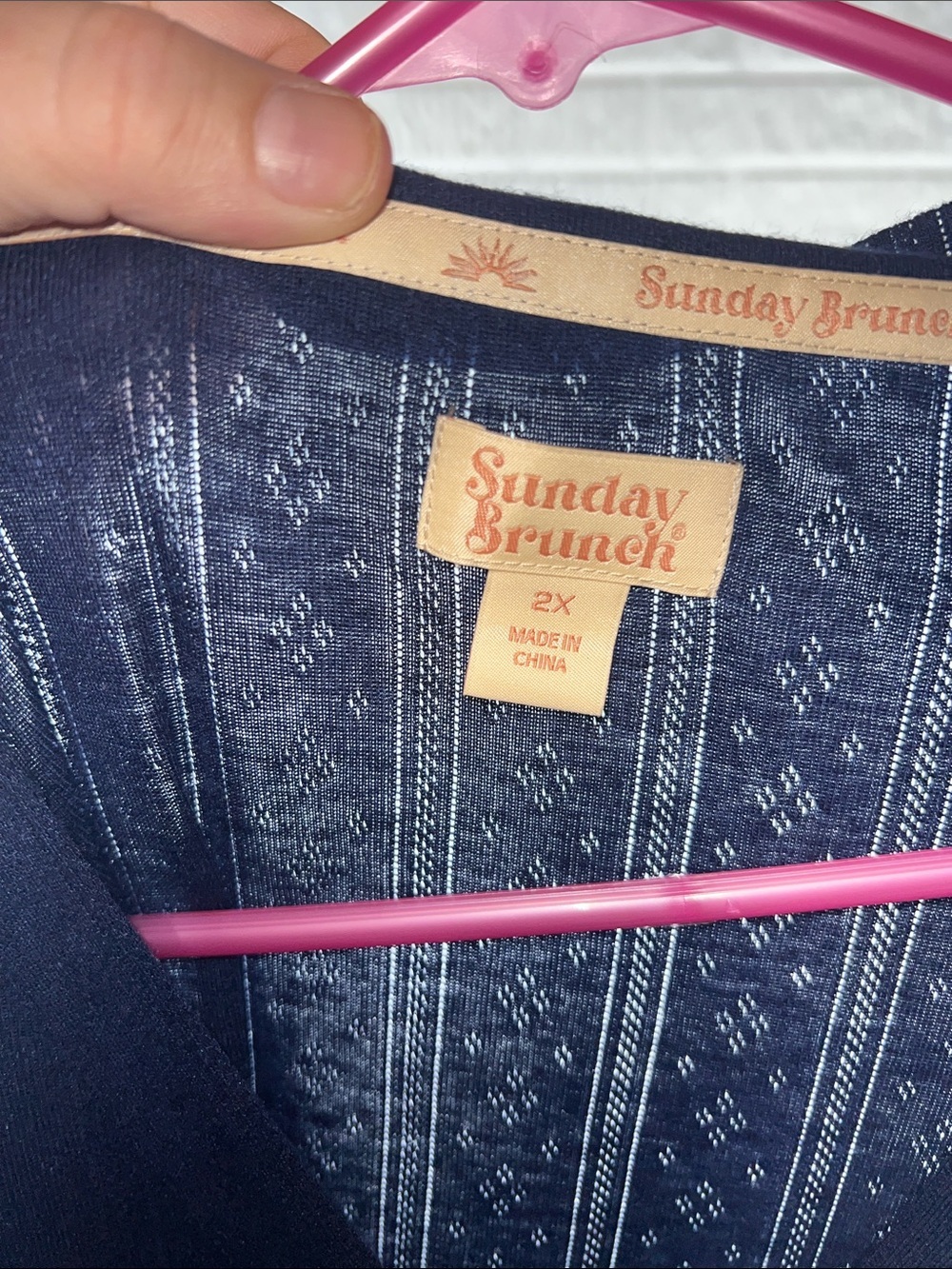 Sunday Brunch Navy Blue V-Neck Button Cardigan - Picture 3 of 4